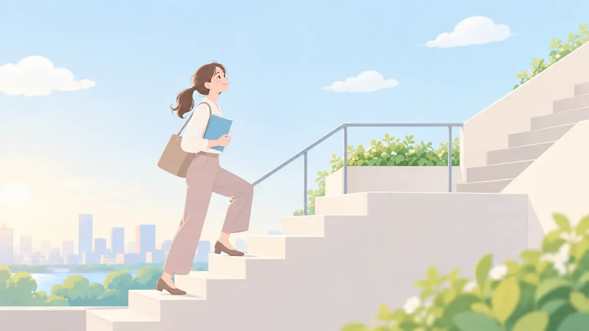 英語の資格を一段ずつ上がっていくイメージ